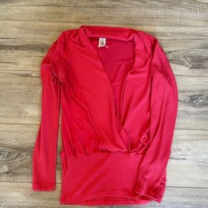 Long sleeve watermelon color shirt